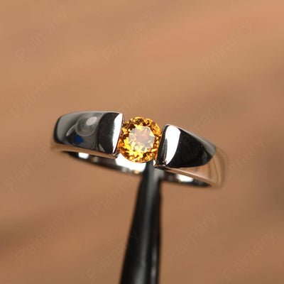 Simple Citrine Solitaire Rings - Palmary