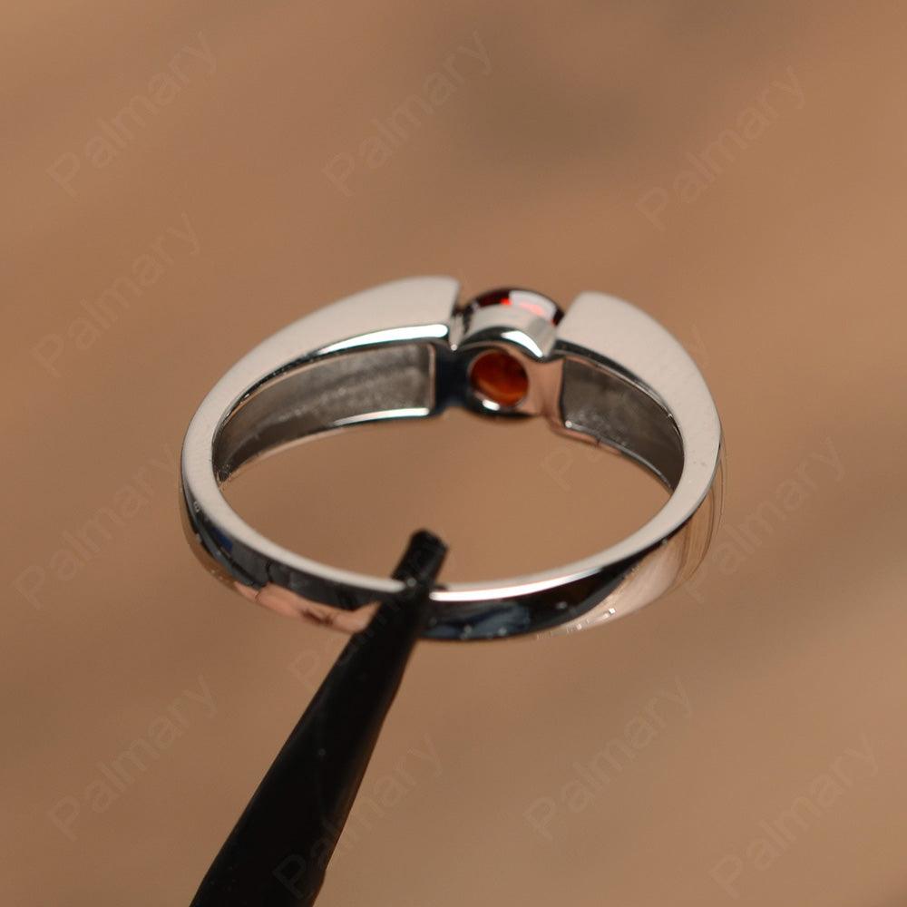Simple Garnet Solitaire Rings - Palmary