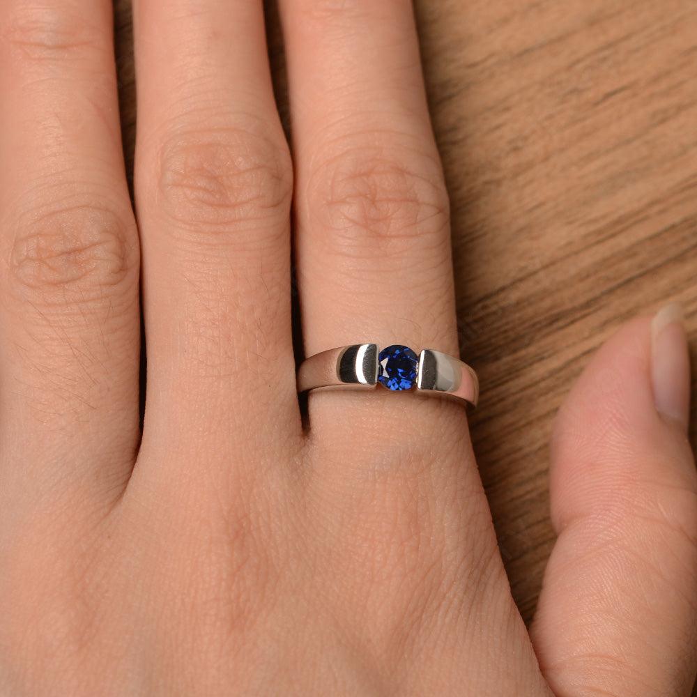 Simple Sapphire Solitaire Rings - Palmary