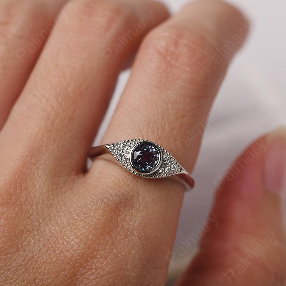 Bezel Setting Alexandrite Eye Ring - Palmary
