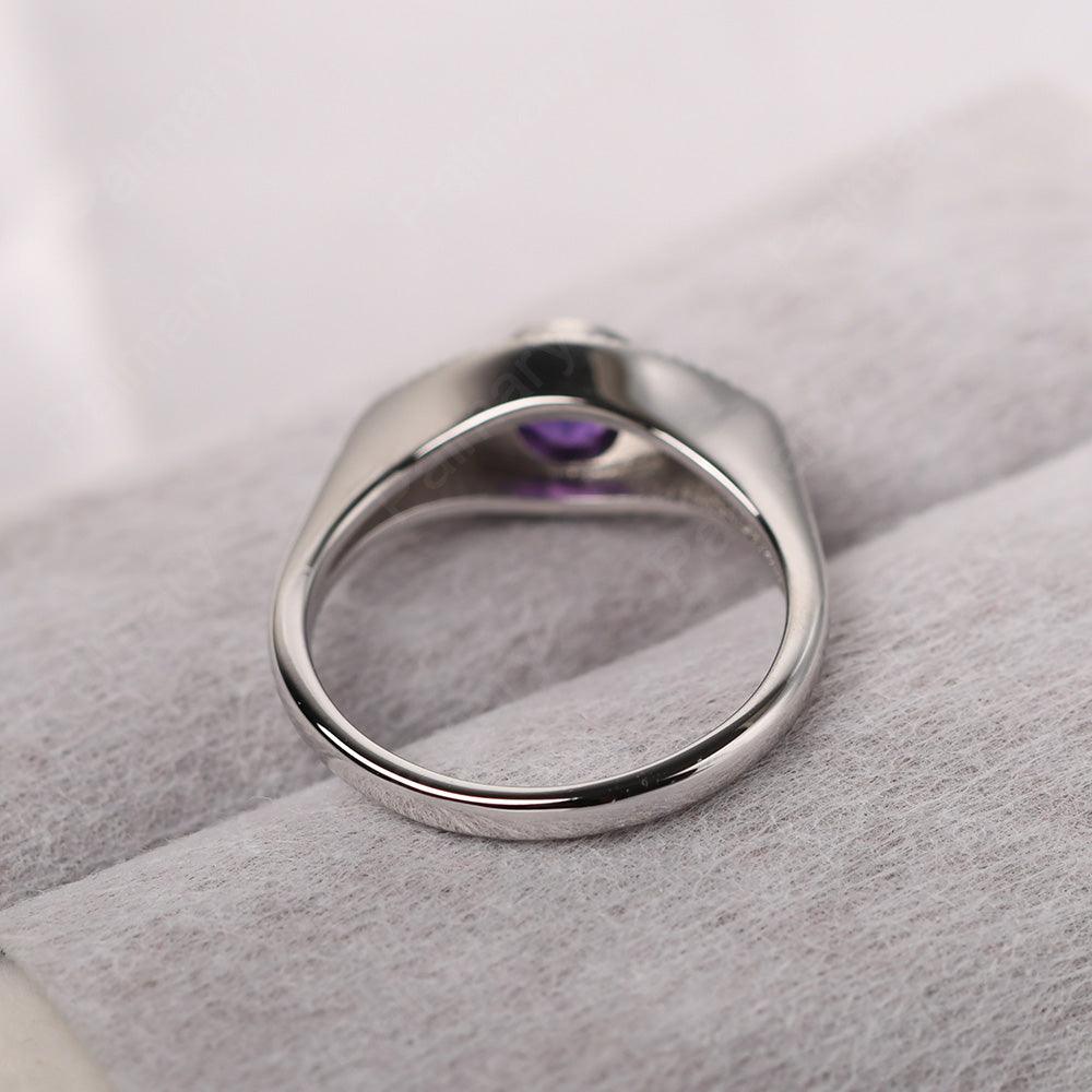 Bezel Setting Amethyst Eye Ring - Palmary