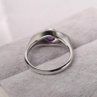 Bezel Setting Amethyst Eye Ring - Palmary
