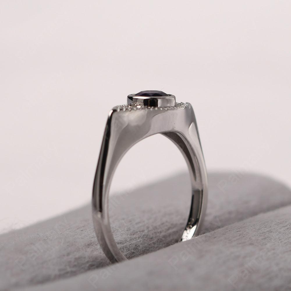 Bezel Setting Amethyst Eye Ring - Palmary