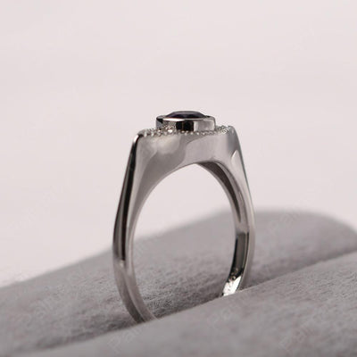 Bezel Setting Amethyst Eye Ring - Palmary