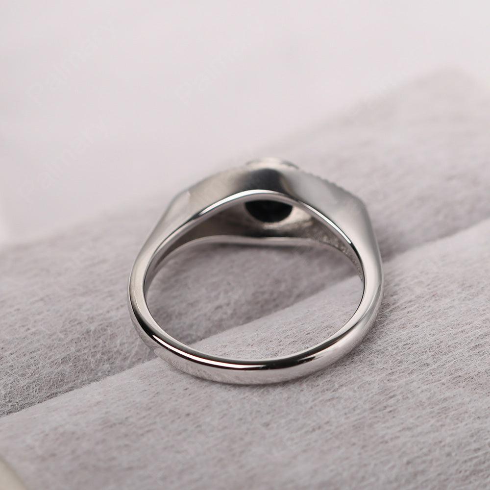 Bezel Setting Black Spinel Eye Ring - Palmary