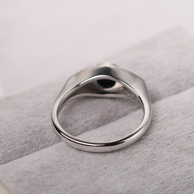 Bezel Setting Black Spinel Eye Ring - Palmary