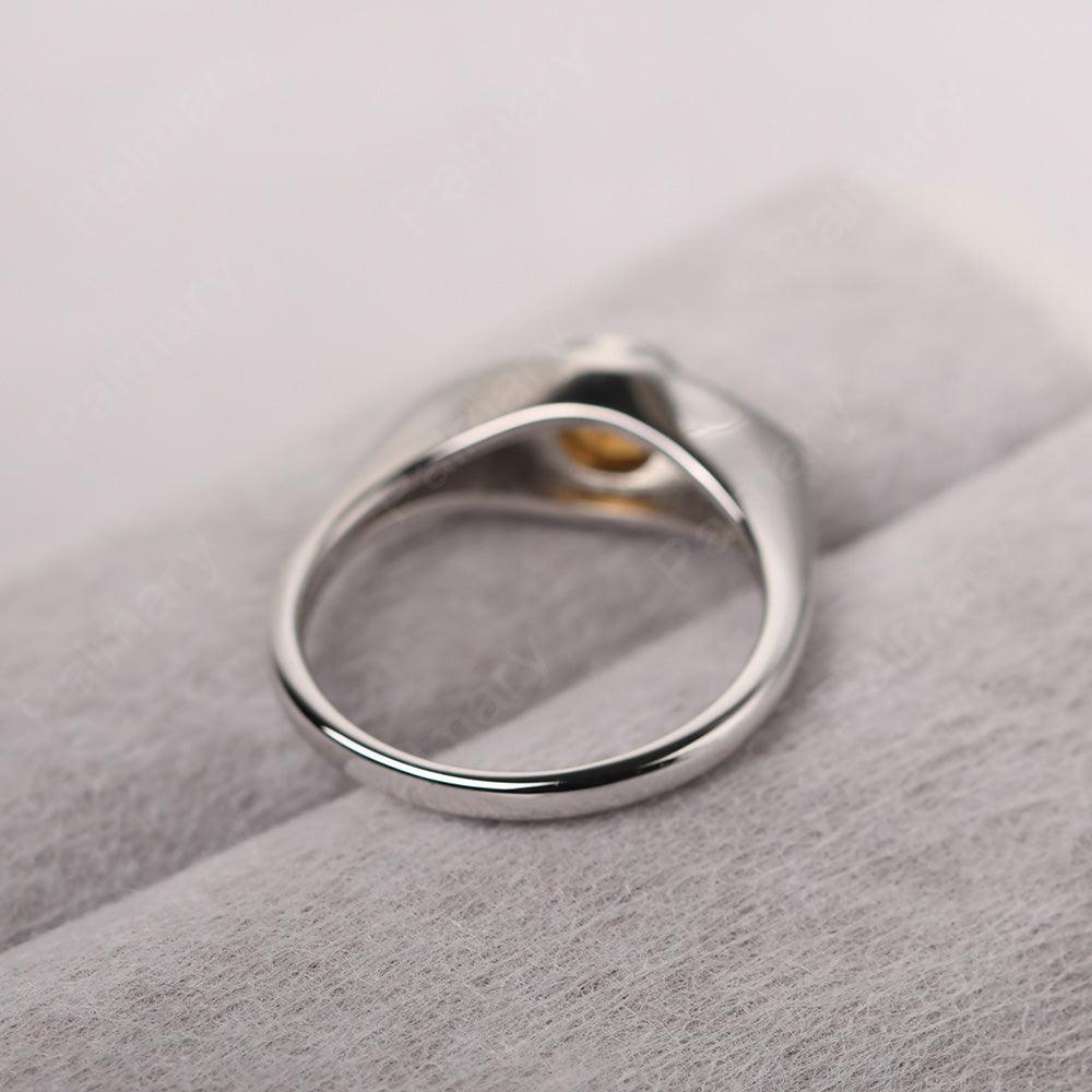 Bezel Setting Citrine Eye Ring - Palmary