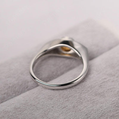 Bezel Setting Citrine Eye Ring - Palmary