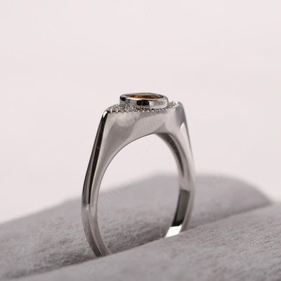 Bezel Setting Citrine Eye Ring - Palmary