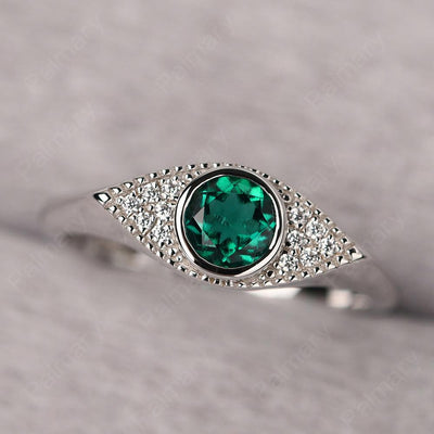 Bezel Setting Emerald Eye Ring - Palmary