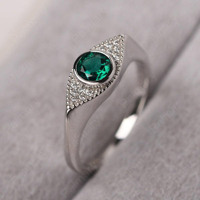 Bezel Setting Emerald Eye Ring - Palmary