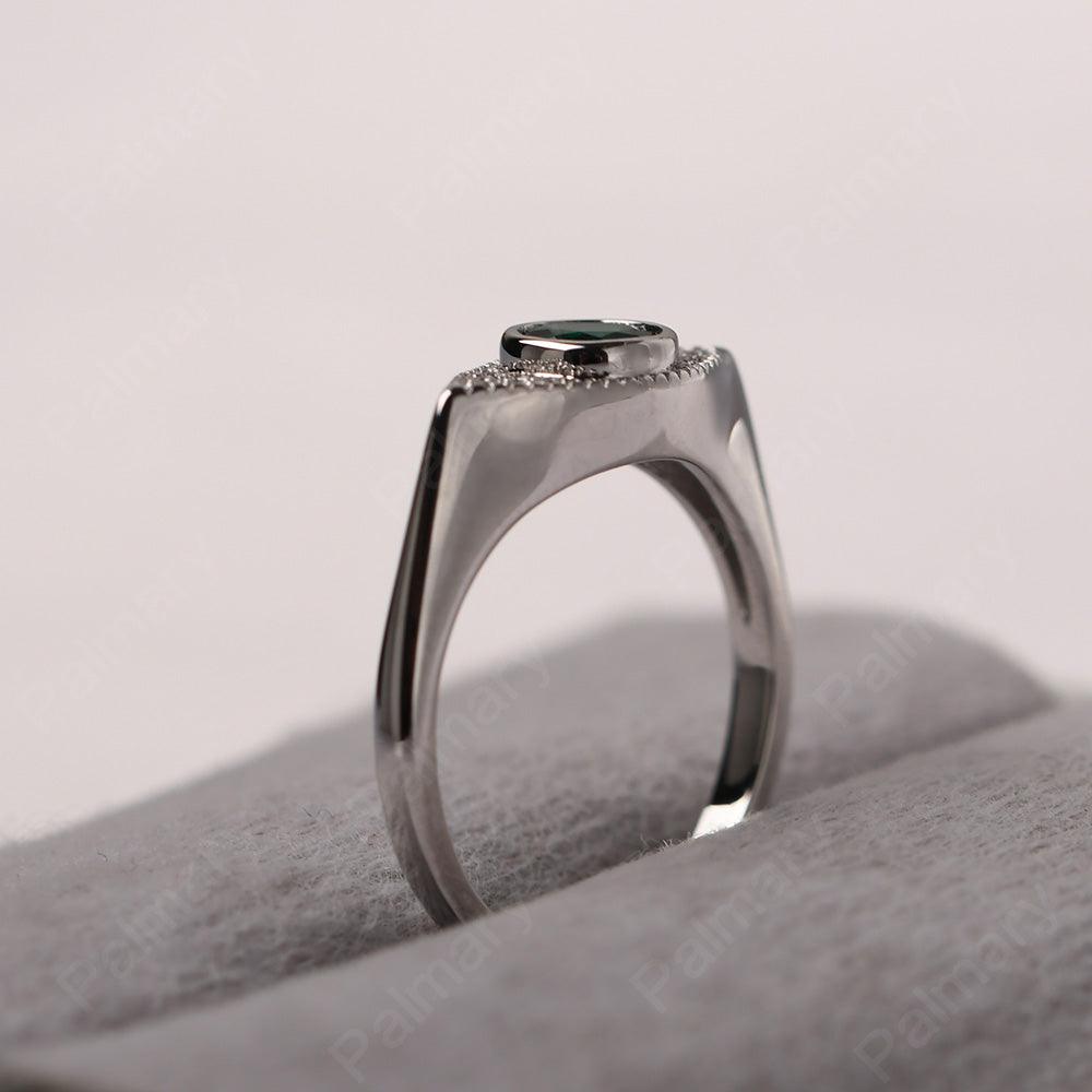 Bezel Setting Emerald Eye Ring - Palmary