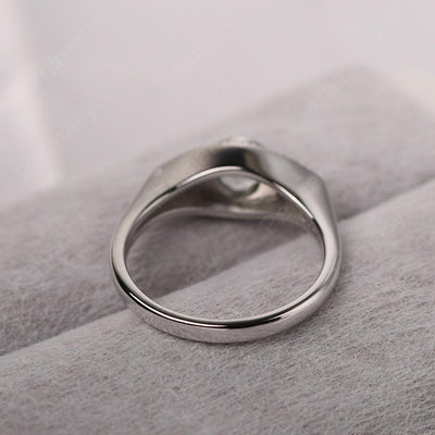 Bezel Setting Green Amethyst Eye Ring - Palmary