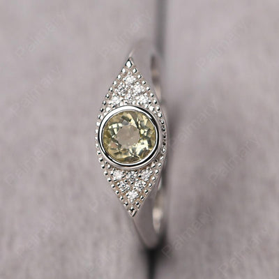 Bezel Setting Lemon Quartz Eye Ring - Palmary