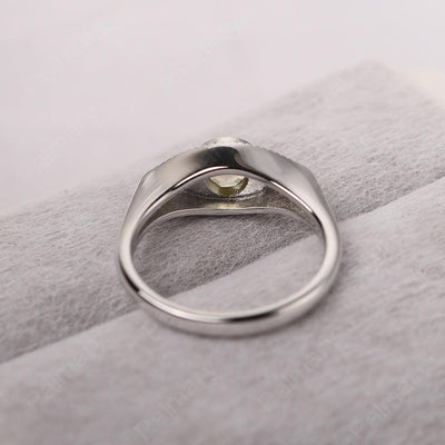 Bezel Setting Lemon Quartz Eye Ring - Palmary