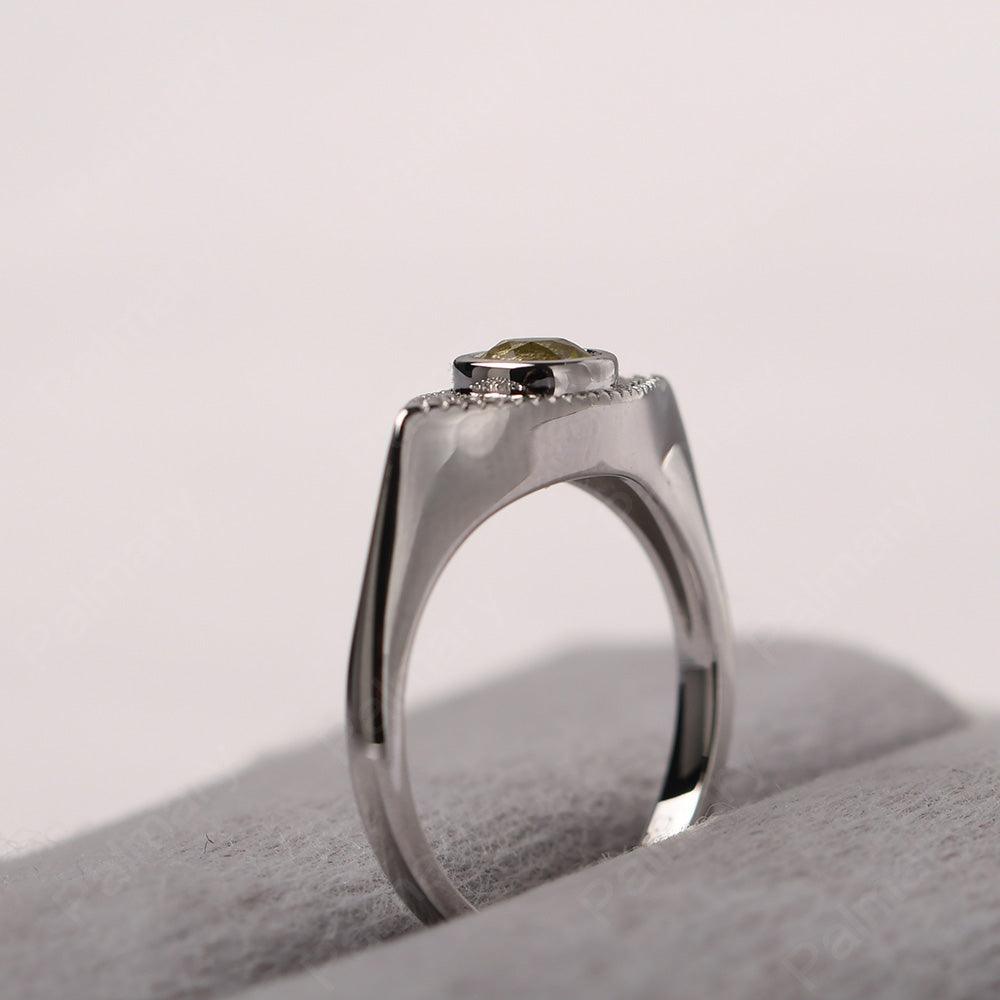 Bezel Setting Lemon Quartz Eye Ring - Palmary