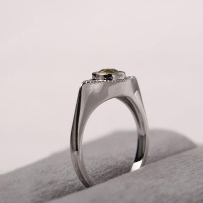 Bezel Setting Lemon Quartz Eye Ring - Palmary