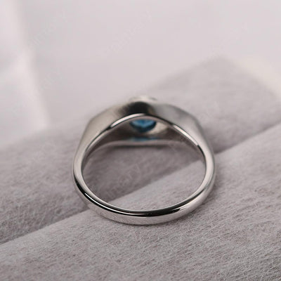 Bezel Setting London Blue Topaz Eye Ring - Palmary