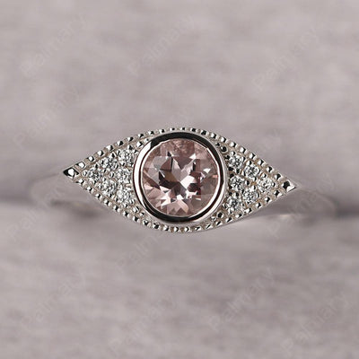 Bezel Setting Morganite Eye Ring - Palmary