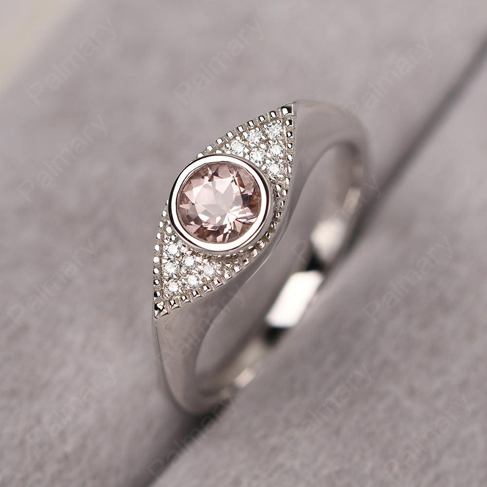 Bezel Setting Morganite Eye Ring - Palmary