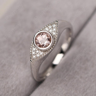 Bezel Setting Morganite Eye Ring - Palmary
