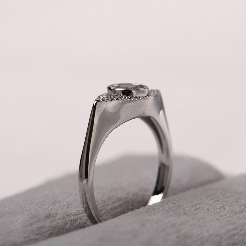 Bezel Setting Morganite Eye Ring - Palmary