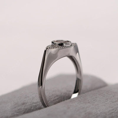 Bezel Setting Morganite Eye Ring - Palmary