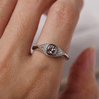 Bezel Setting Morganite Eye Ring - Palmary