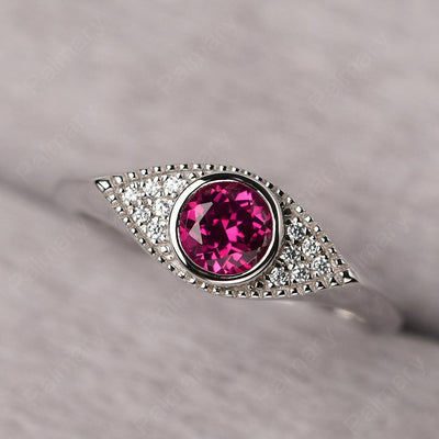 Bezel Setting Ruby Eye Ring - Palmary