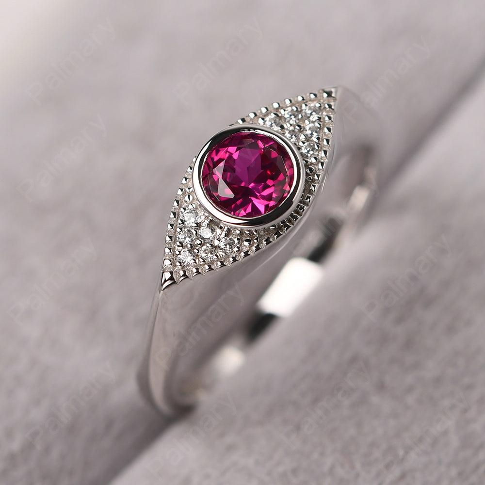 Bezel Setting Ruby Eye Ring - Palmary