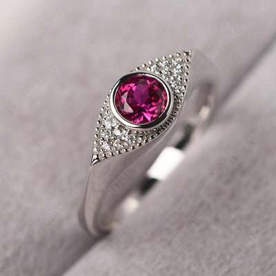 Bezel Setting Ruby Eye Ring - Palmary