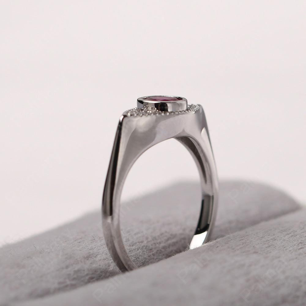 Bezel Setting Ruby Eye Ring - Palmary