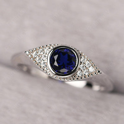 Bezel Setting Sapphire Eye Ring - Palmary