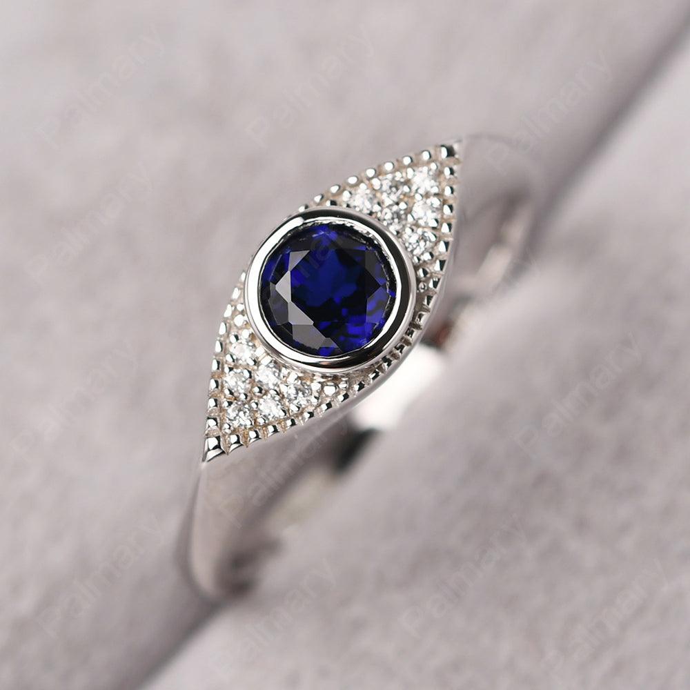 Bezel Setting Sapphire Eye Ring - Palmary