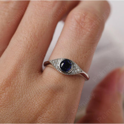 Bezel Setting Sapphire Eye Ring - Palmary