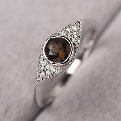 Bezel Setting Smoky Quartz  Eye Ring - Palmary