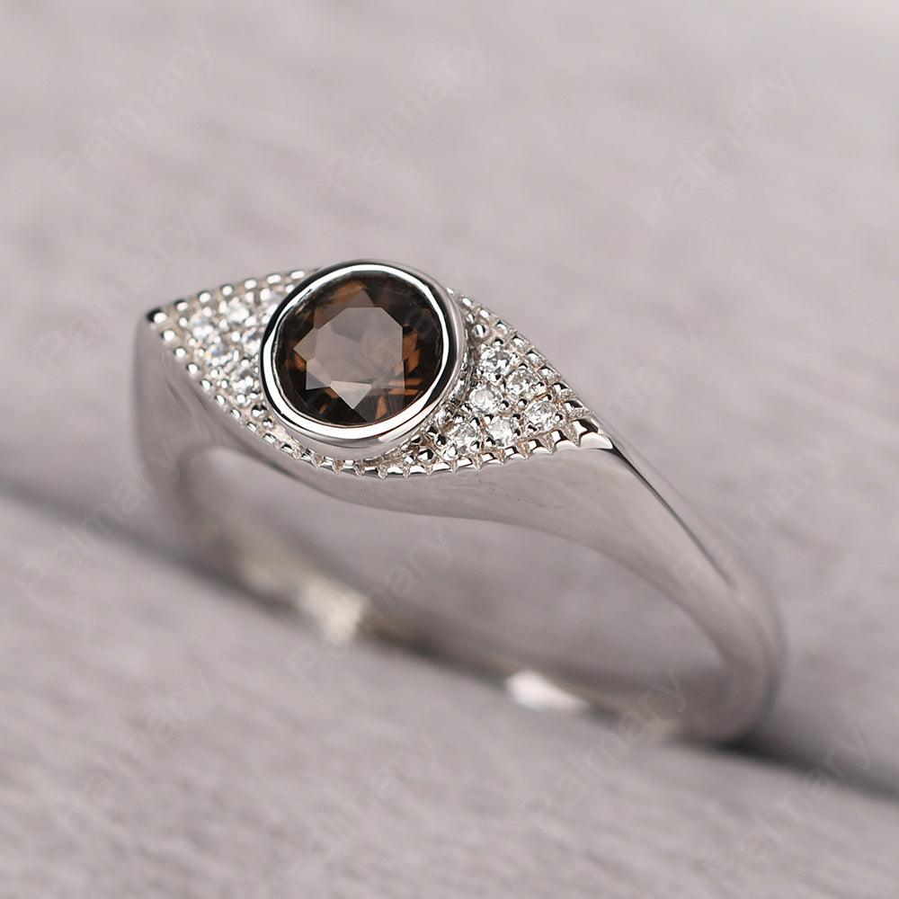Bezel Setting Smoky Quartz  Eye Ring - Palmary