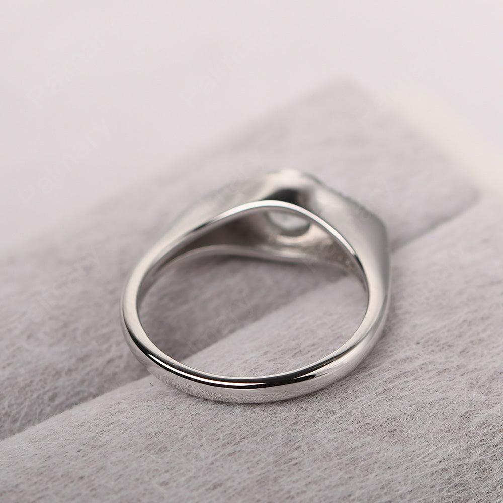 Bezel Setting White Topaz Eye Ring - Palmary
