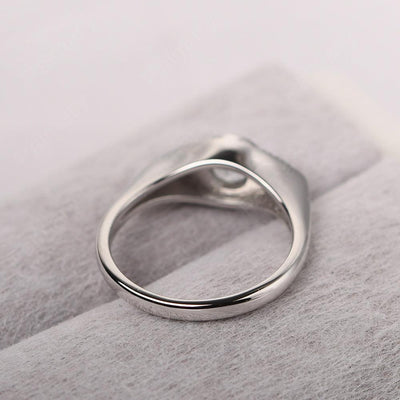 Bezel Setting White Topaz Eye Ring - Palmary