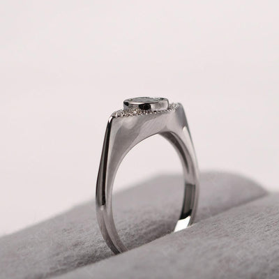 Bezel Setting White Topaz Eye Ring - Palmary