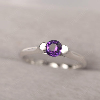 Cute Amethyst Solitaire Ring - Palmary