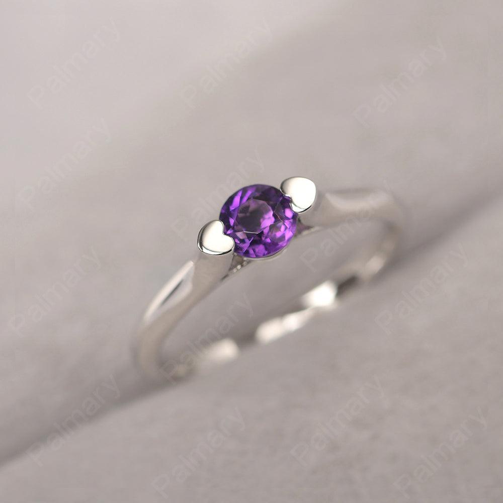 Cute Amethyst Solitaire Ring - Palmary