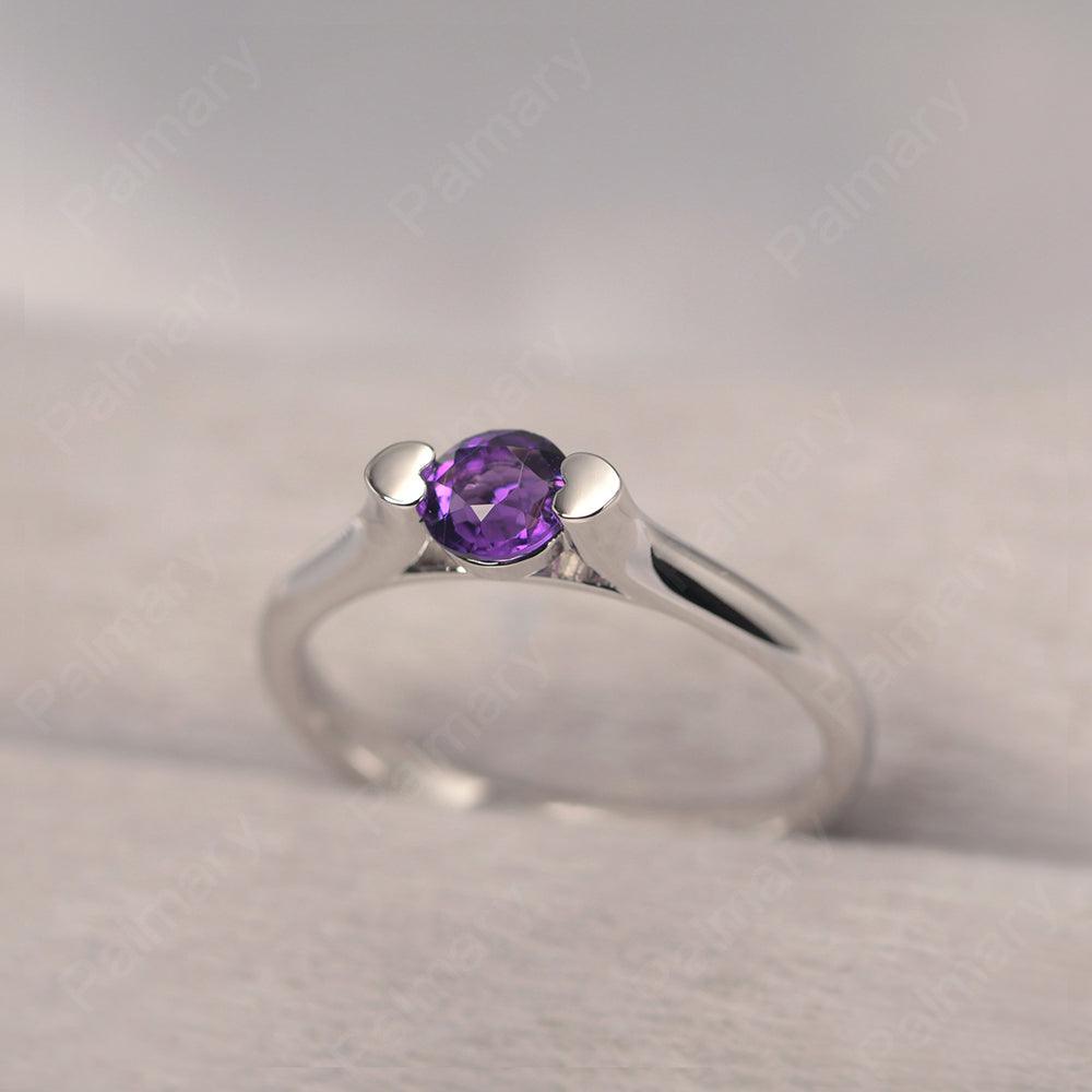 Cute Amethyst Solitaire Ring - Palmary