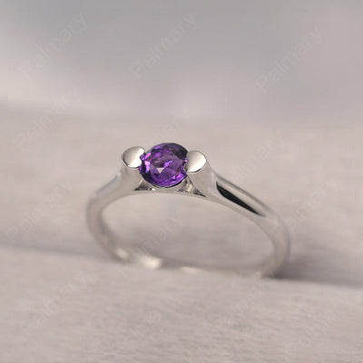 Cute Amethyst Solitaire Ring - Palmary