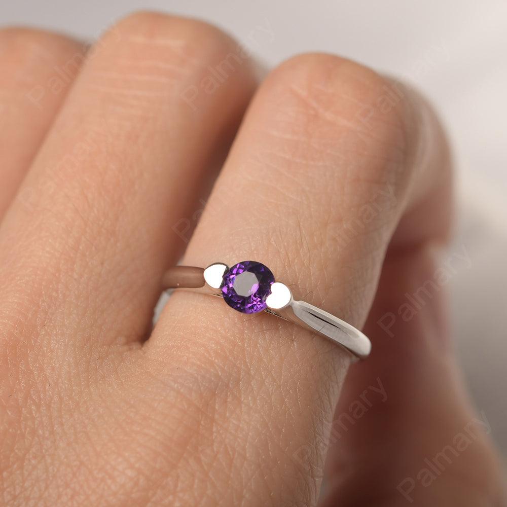 Cute Amethyst Solitaire Ring - Palmary