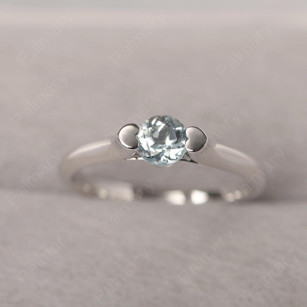 Cute Aquamarine Solitaire Ring - Palmary