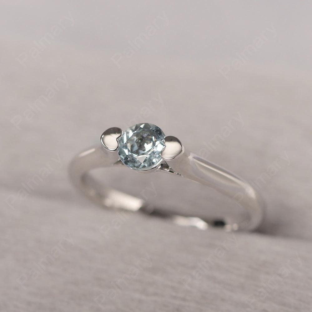 Cute Aquamarine Solitaire Ring - Palmary