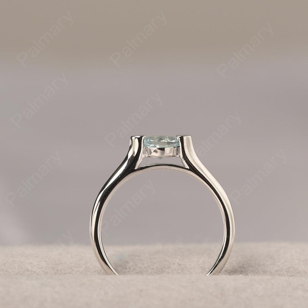 Cute Aquamarine Solitaire Ring - Palmary