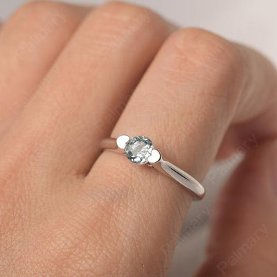 Cute Aquamarine Solitaire Ring - Palmary