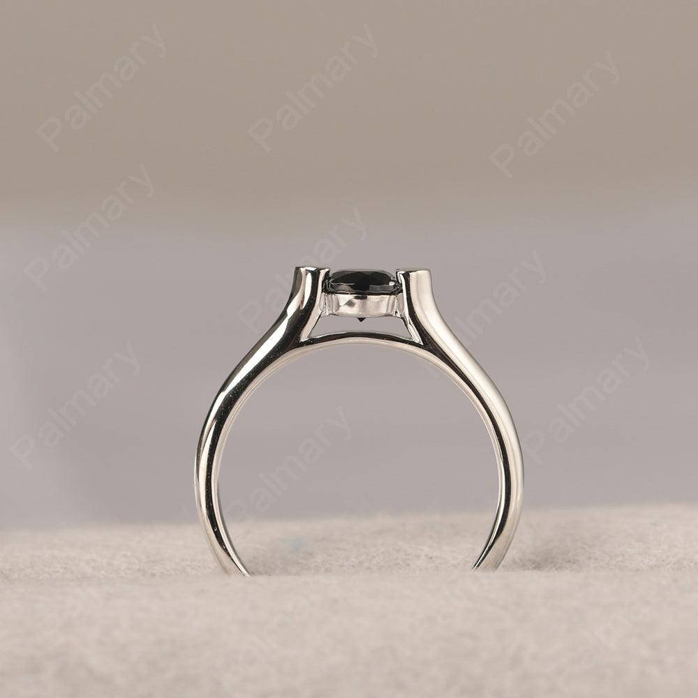 Cute Black Spinel Solitaire Ring - Palmary
